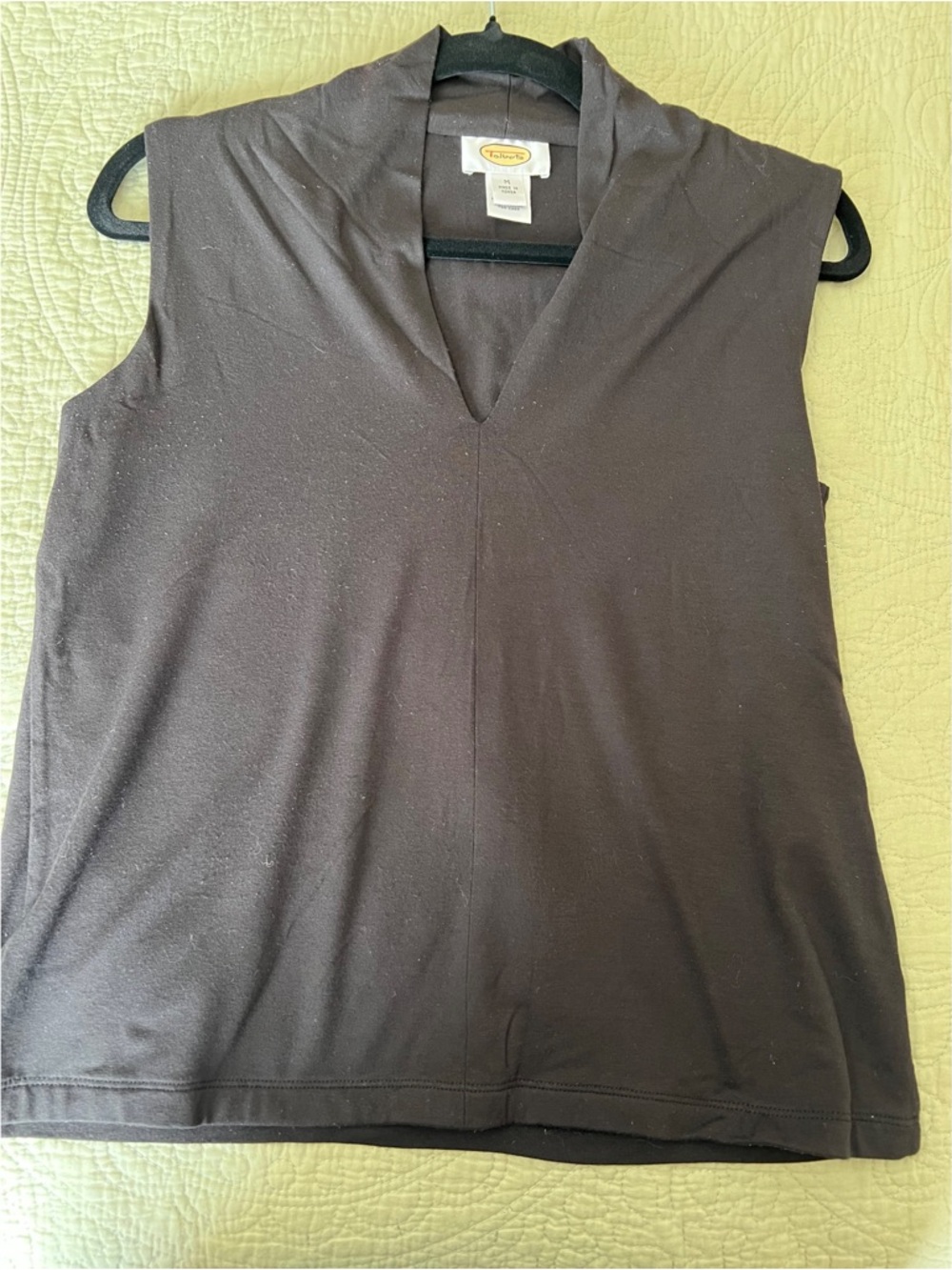 Talbots BlackSleeveless V-Neck Knit Tank Top